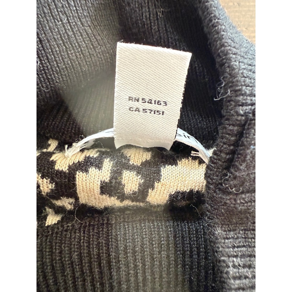 Calvin Klein Womens Leopard Print Mock Neck Button‎ Shoulder Sweater M - Picture 7 of 12
